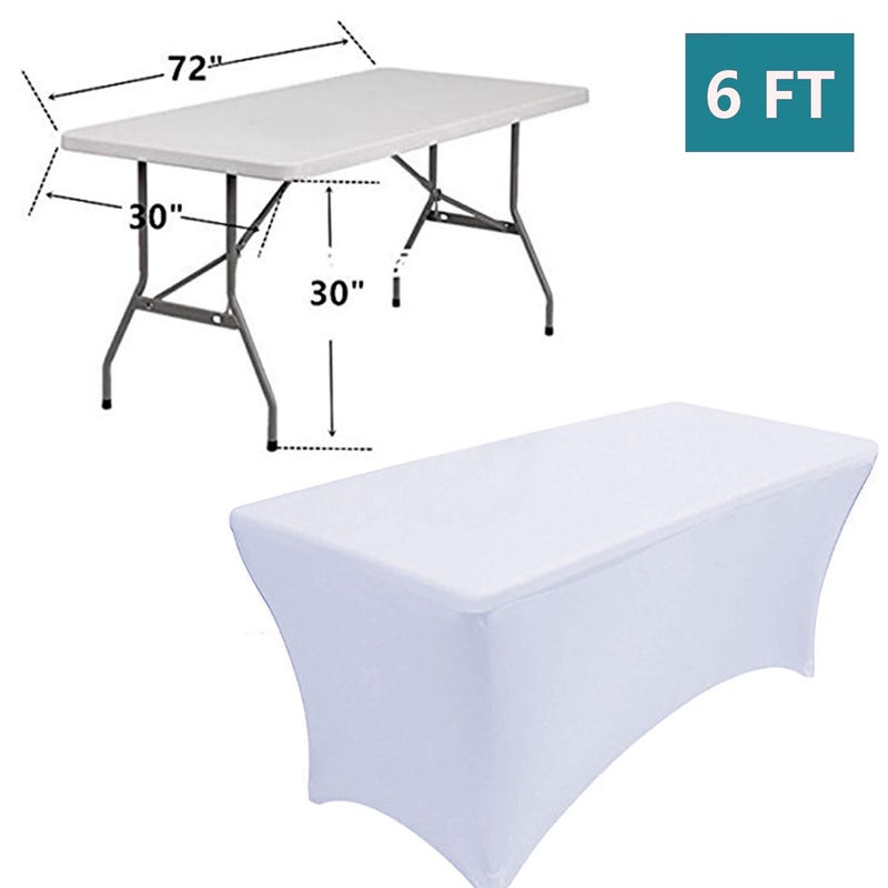 RELIANCER 1 Pack Stretch Spandex Table Covers for Rectangular Tables,6FT Elastic Fitted Tablecloth,Universal Rectangular Table Cloth Protector for Outdoor Party,Wedding,Bar,Birthday,Banquet,Events - Image 4